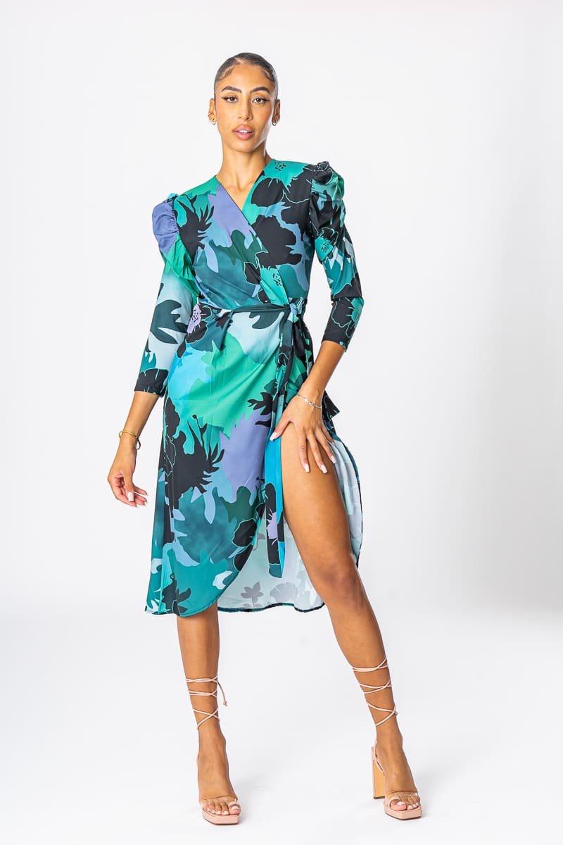 Robe Nouer Verte Motif Fleuri Cinelle Paris Mode Femme Tendance