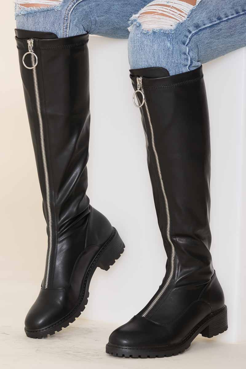 Bottes Fermeture Clair Noir Cinelle Paris