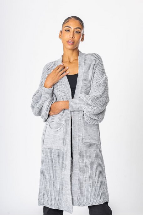 gilet gris maille
