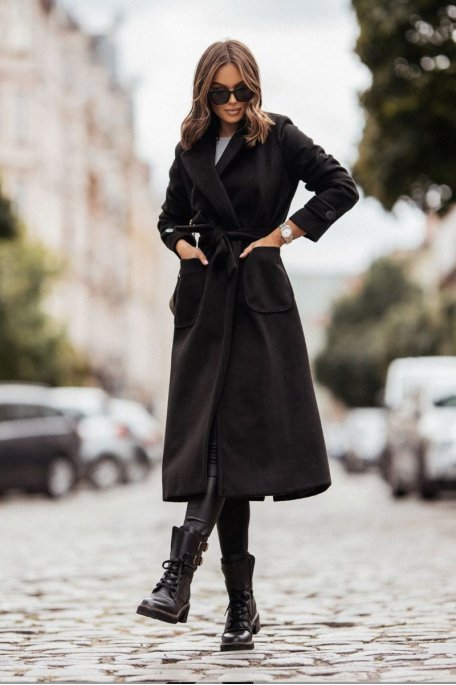 manteau noir avec capuche