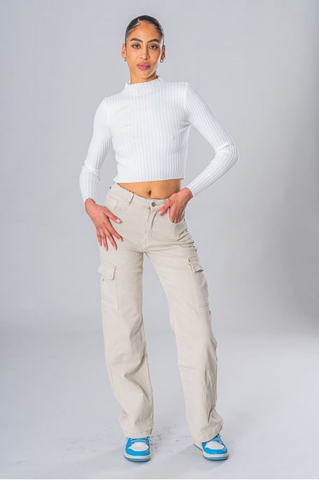 Cargo pants with adjustable waist and elastic ankles - Cinelle Paris,  fashion women.