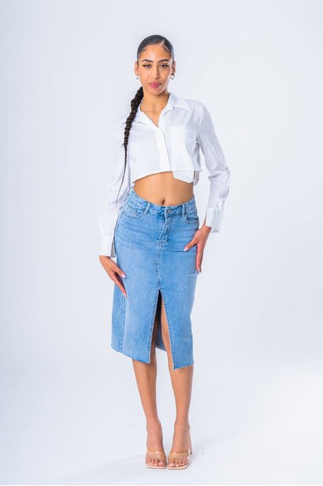 JBEELATE Women’s Denim Jeans Blue Zipper Corset Crop Top Sexy Push Up  Bustier Backless Strap Tank Vest Top Party Bralette Short Mini Skirt