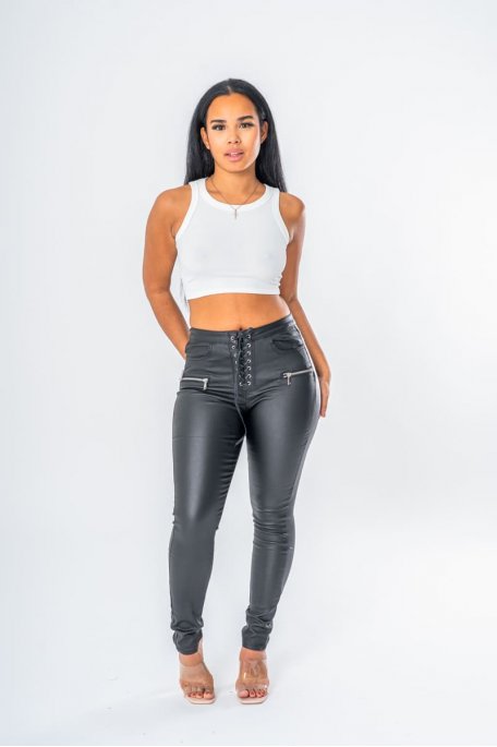 Women's faux leather pants and leggings - Cinelle Paris