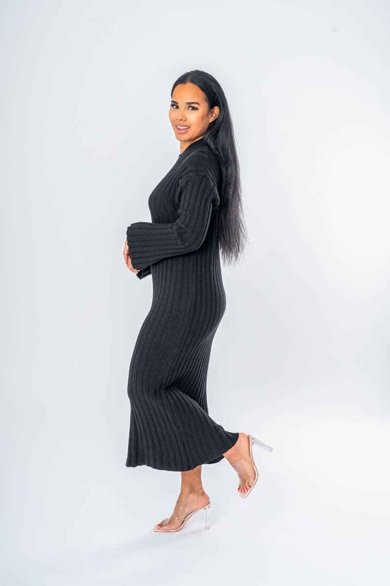 Robe pull 2025 longue noire