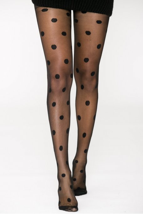 Hunkemoller polka dot hold up stockings in black
