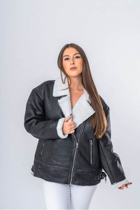 Babysbule Womens Coats Clearance Women Cool Faux Leather Jacket Long Sleeve  Zipper Fitted Coat Fall Short Jacket