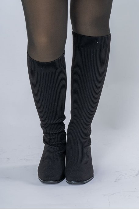 Baskets noires effet chaussette à lacets - Cinelle Paris, mode femme  tendance