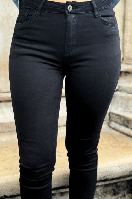 Jean skinny noir stretch 5 boutons - Cinelle Paris, mode femme tendance