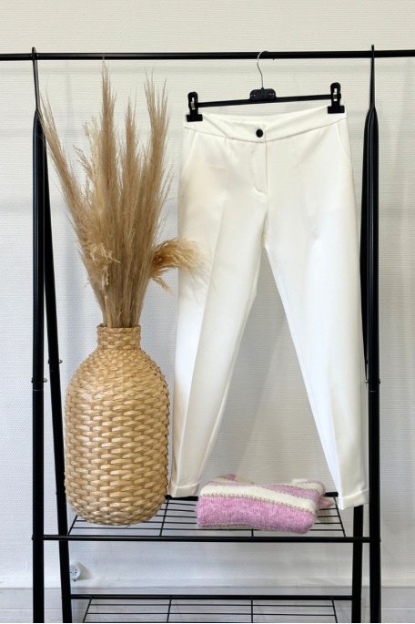 White tailored pants