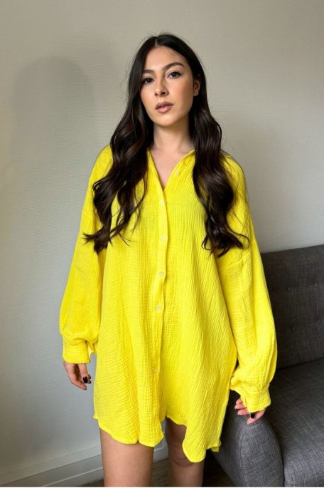 copy of Yellow cotton oversized shirt