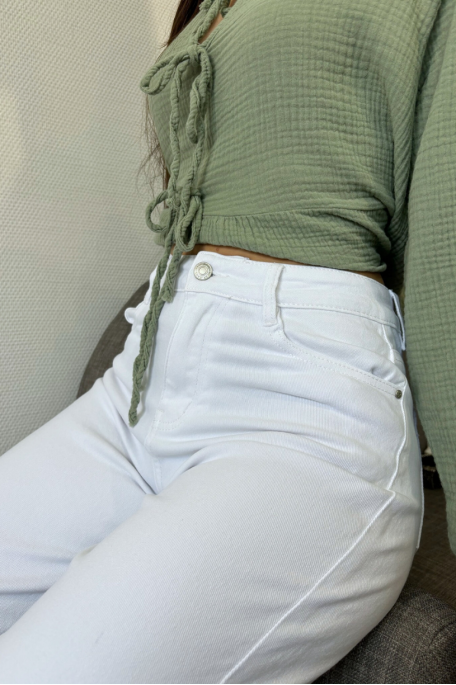 5-Pocket-Jeans Wide Leg Weiß