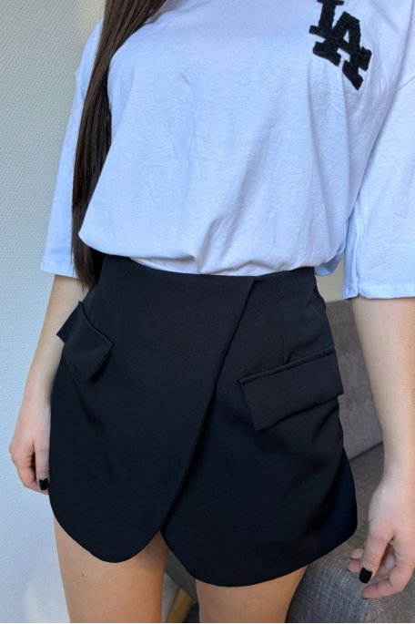copy of Short skirt with black faux pockets