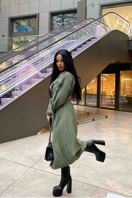 Manteau femme vert kaki sale