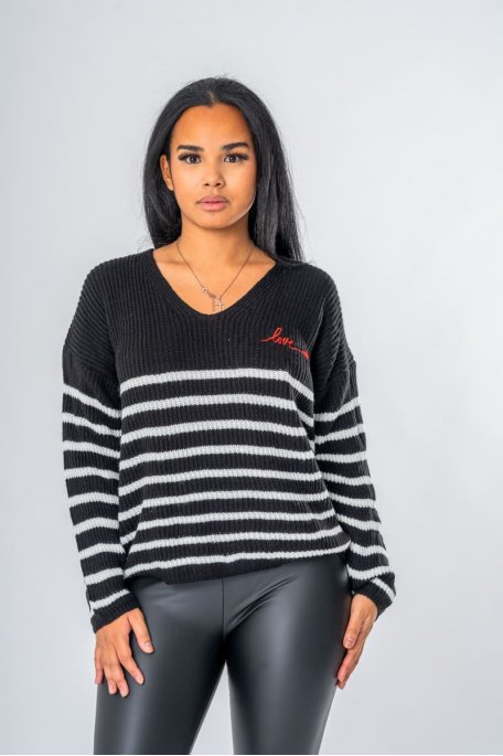 copy of Marinière-Pullover "Love" schwarz