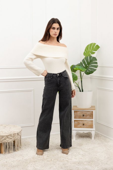 Jeans wide leg grau