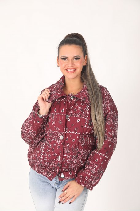 Jacke Muster Bordeaux