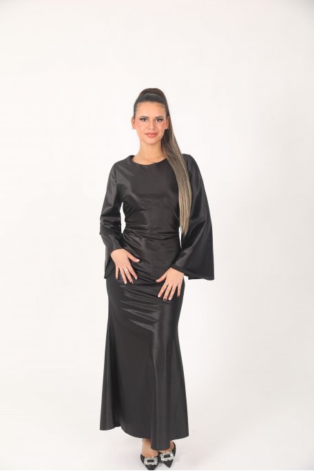 copy of Satin-Kleid Entenblau