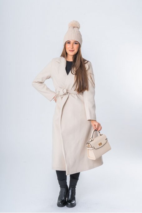 copy of Beige long belted coat