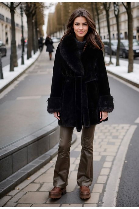 Black fur jacket