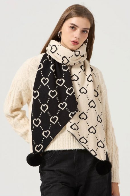 Heart motif scarf