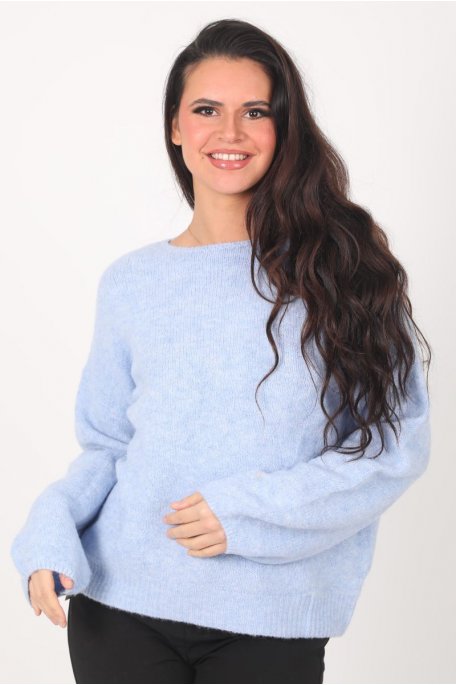 Blue Round Neck Sweater