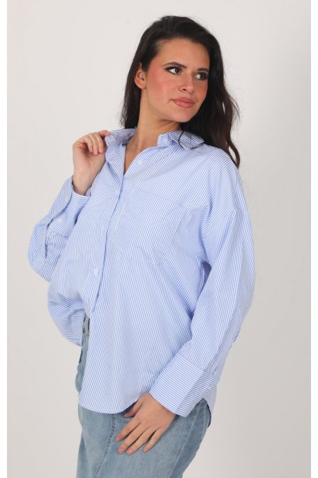 Chemise à Rayure Bleue