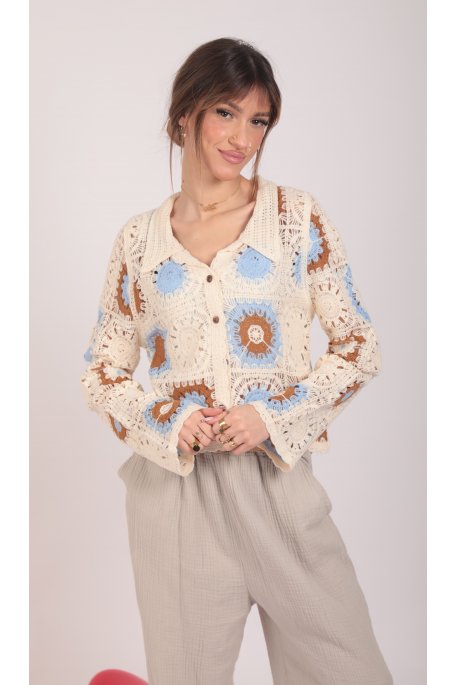 copy of White patterned lace cardigan