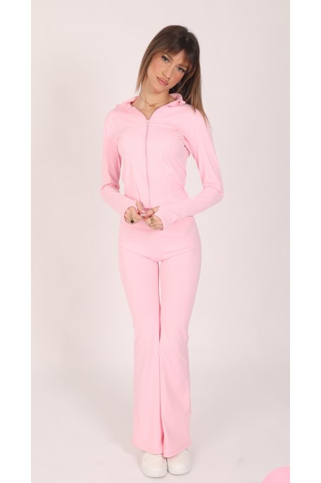 Ensemble de sport patte d'éléphant rose