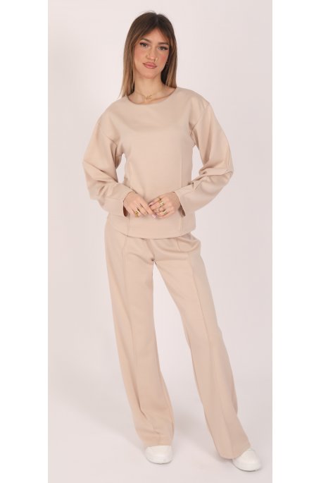 Ensemble jogging beige