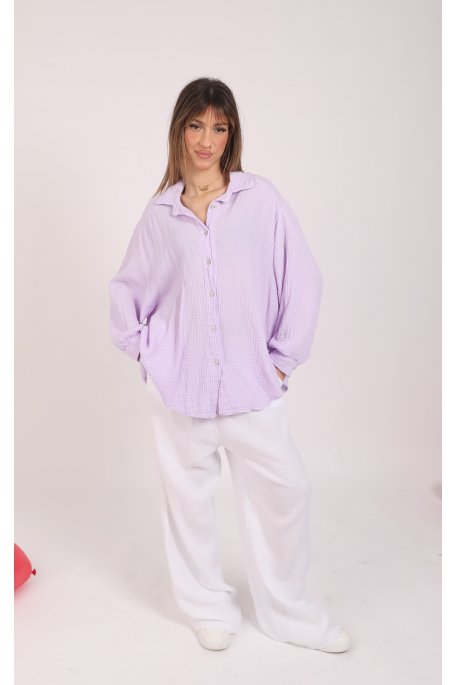 Chemise gaz de coton violet