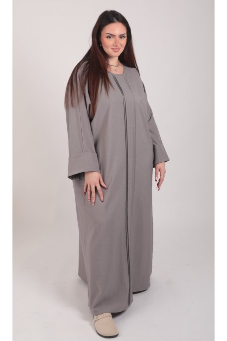 copy of Khaki abaya dress with rolled-up sleeves