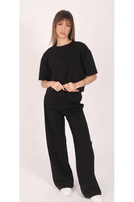 Ensemble jogging top court noir