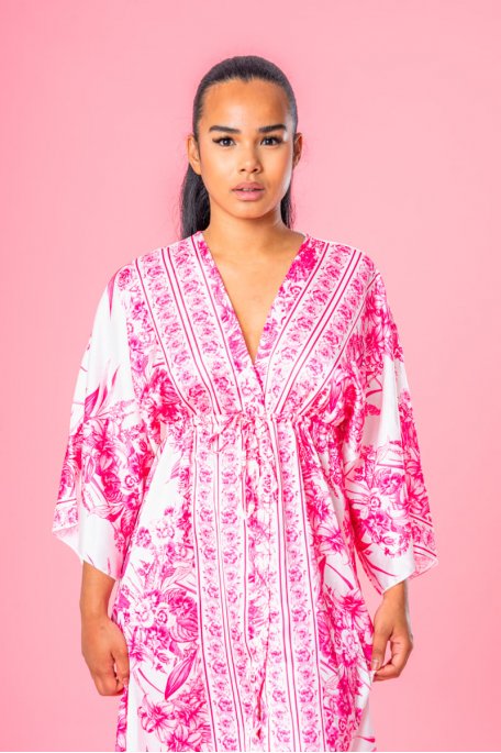 copy of Pink floral button-down dress