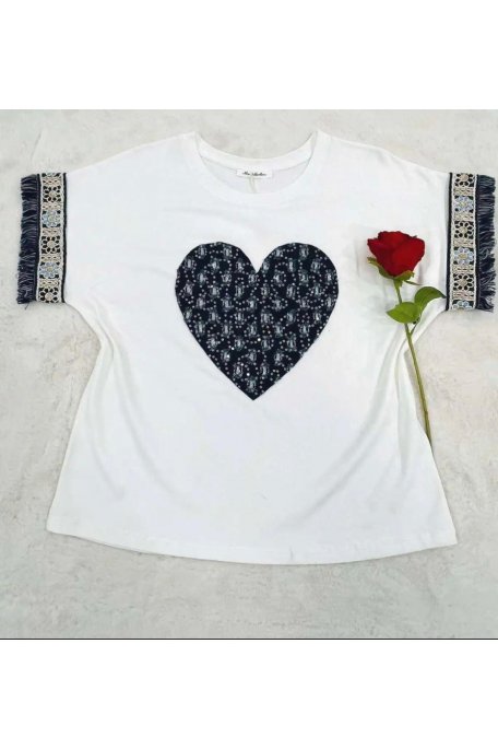 Tee-shirt motif coeur