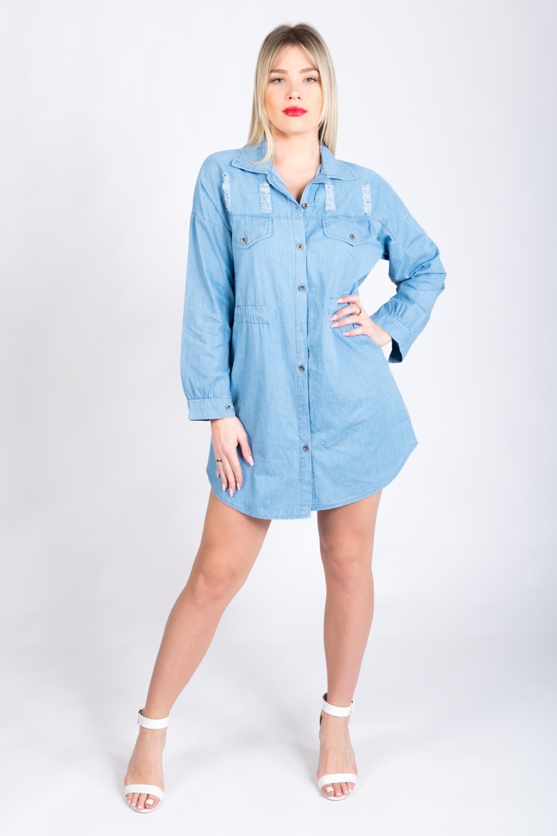 robe chemise en jean