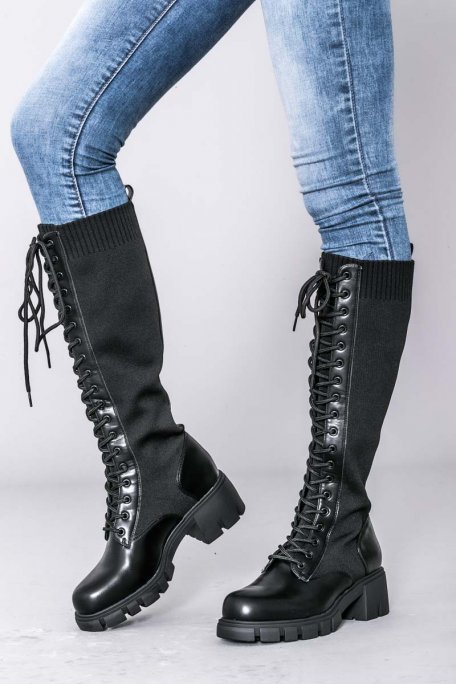 bottes avec lacets femme