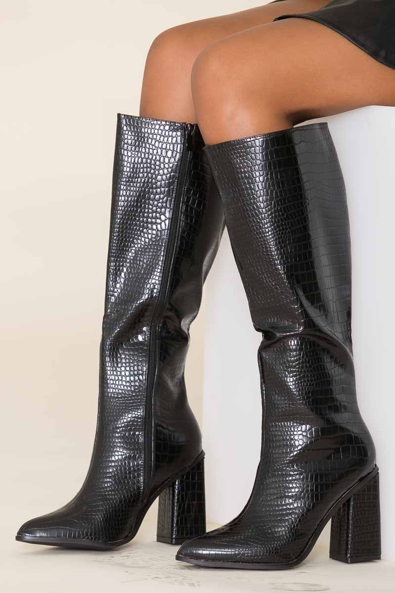 bottes noires à talon