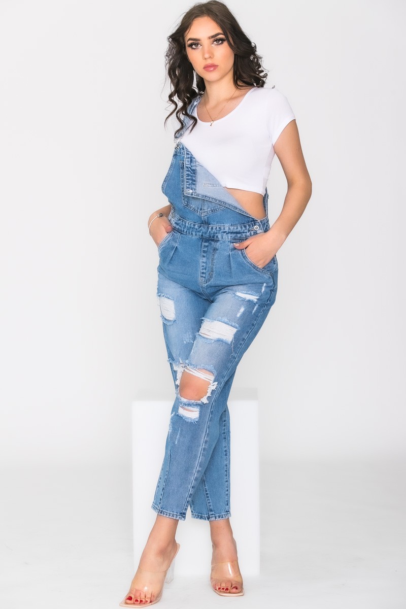 Salopette En Jean Destroy Mom Fit - Cinelle Paris, Mode Femme Tendance