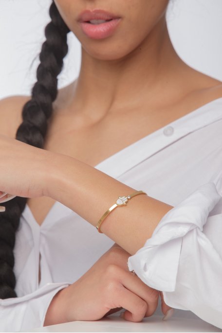 Hand-Armband Fatma Strass goldfarben