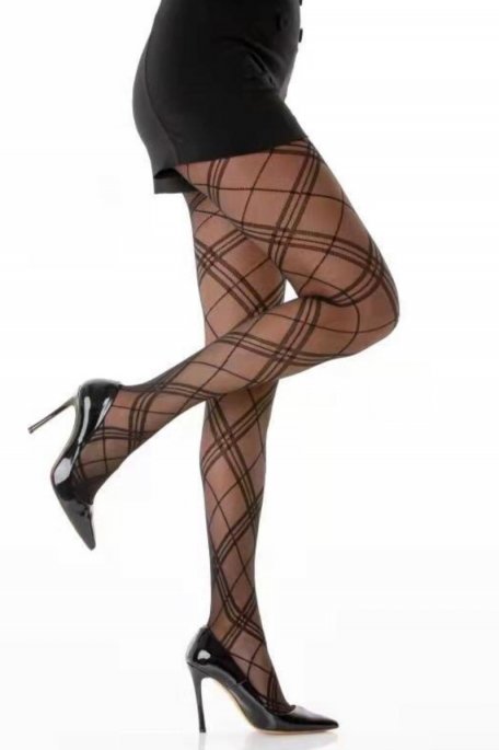 Small patterned black tights - Cinelle Paris, fashion women.